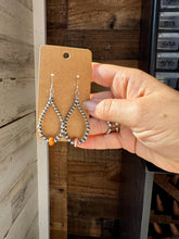 Load image into Gallery viewer, Teardrop Earrings – Sterling Silver with Spiny Oyster Center