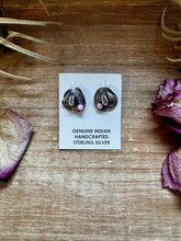 Load image into Gallery viewer, Mini Cowboy Hat Stud Earrings with Pink Conch