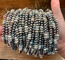 Load image into Gallery viewer, Azurite & Sterling Silver Pearl Necklace – 5mm - 19"