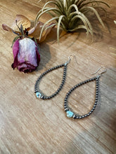 Load image into Gallery viewer, Golden Hill Turquoise Teardrop Earrings – Sterling Silver