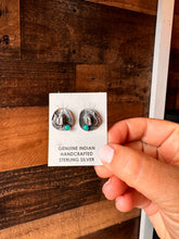 Load image into Gallery viewer, Cowboy Hat Stud Earrings with Kingman Turquoise