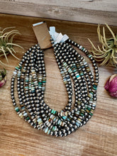 Load image into Gallery viewer, Peruvian Opal & Sterling Silver Pearl Necklace – 8mm – Handmade by The Bijoux FAB – 18"