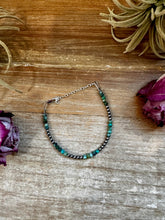 Load image into Gallery viewer, African Turquoise & Sterling Silver Pearl Bracelet – 3mm