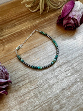 Load image into Gallery viewer, African Turquoise & Sterling Silver Pearl Bracelet – 3mm