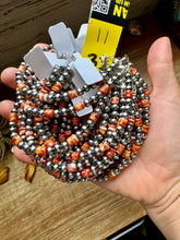 Load image into Gallery viewer, Sterling Silver Pearl Bracelet with Red-Orange Spiny Oyster Heishi