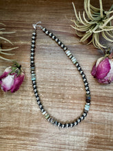 Load image into Gallery viewer, Peruvian Opal & Sterling Silver Pearl Necklace – 8mm – Handmade by The Bijoux FAB – 18"