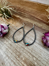 Load image into Gallery viewer, Mixed Turquoise & Spiny Oyster Teardrop Earrings – Sterling Silver Pearls