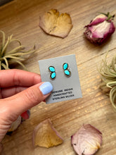 Load image into Gallery viewer, Sterling Silver Kingman Turquoise Stud Earrings