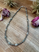 Load image into Gallery viewer, Azurite & Sterling Silver Pearl Necklace – 5mm - 19"