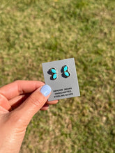 Load image into Gallery viewer, Sterling Silver Kingman Turquoise Stud Earrings