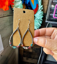 Load image into Gallery viewer, Teardrop Earrings – Sterling Silver Pearl & Sea Sediment