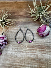 Load image into Gallery viewer, Dyed Pink Turquoise & Sterling Silver Pearl Teardrop Earrings – 3"