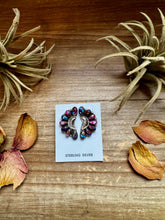 Load image into Gallery viewer, Half Cluster Earrings – Pink Dahlia & Sterling Silver