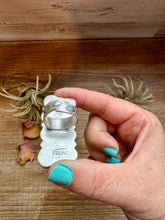 Load image into Gallery viewer, White Buffalo Turquoise Ring – 8-Stone Adjustable Long Statement Ring