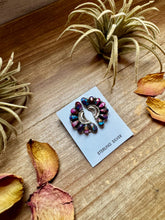 Load image into Gallery viewer, Half Cluster Earrings – Pink Dahlia & Sterling Silver