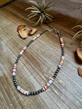 Load image into Gallery viewer, 17-Inch Sterling Silver Pearl & Spiny Oyster Necklace