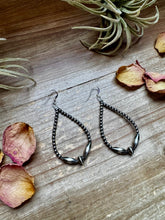 Load image into Gallery viewer, Sterling Silver Pearl & Torpedo Teardrop Earrings