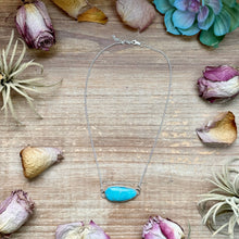 Load image into Gallery viewer, Sterling Silver Chain Necklace with Freeform Turquoise Pendant – 16”