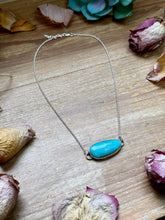 Load image into Gallery viewer, Sterling Silver Chain Necklace with Freeform Turquoise Pendant – 16”