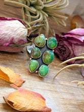 Load image into Gallery viewer, Green Turquoise Sterling Silver Cluster Ring – Size 6
