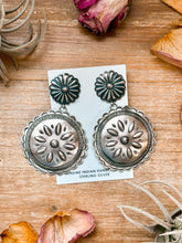 Load image into Gallery viewer, Sterling Silver Dangle Earrings – Native Made by Eugene Charles (Navajo Artist)