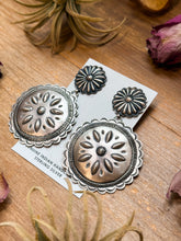 Load image into Gallery viewer, Sterling Silver Dangle Earrings – Native Made by Eugene Charles (Navajo Artist)