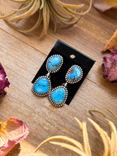 Load image into Gallery viewer, Sterling Silver Golden Hill Turquoise Dangle Earrings