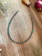 Load image into Gallery viewer, Mohave & Sterling Silver Beaded Necklace – 4 mm Sterling + 6 mm Mohave