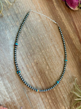 Load image into Gallery viewer, Mohave & Sterling Silver Beaded Necklace – 4 mm Sterling + 6 mm Mohave