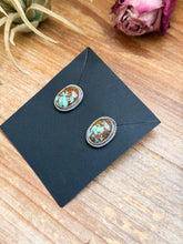 Load image into Gallery viewer, Sterling Silver Rising Phoenix Turquoise Stud Earrings – Handmade by Artist Jason Ogg
