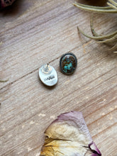 Load image into Gallery viewer, Sterling Silver Rising Phoenix Turquoise Stud Earrings – Handmade by Artist Jason Ogg