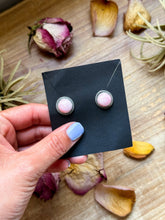 Load image into Gallery viewer, Sterling Silver Pink Conch Stud Earrings – Handmade by Artist Jason Ogg