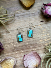Load image into Gallery viewer, Sterling Silver Mine #8 Turquoise Dangle Earrings – Handmade by Artist Jason Ogg