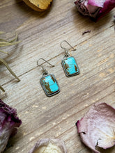 Load image into Gallery viewer, Sterling Silver Mine #8 Turquoise Dangle Earrings – Handmade by Artist Jason Ogg