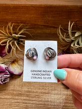 Load image into Gallery viewer, Mini Cowboy Hat Stud Earrings with Pink Conch
