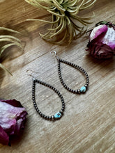 Load image into Gallery viewer, Golden Hill Turquoise Teardrop Earrings – Sterling Silver
