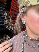 Load image into Gallery viewer, Cluster Earrings – White Opal &amp; Sterling Silver
