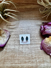 Load image into Gallery viewer, Mini Inlay Earrings – Kingman Turquoise – Sterling Silver – Zuni Made
