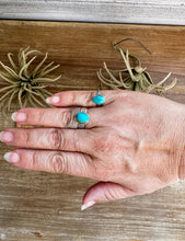 Load image into Gallery viewer, Kingman Turquoise Ring – Sterling Silver – Wedding Band Style - pick your size
