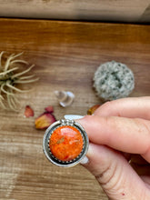 Load image into Gallery viewer, Small Ring - Adjustable - Apple Corral &amp; sterling silver
