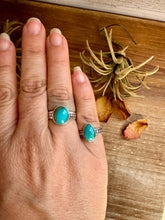 Load image into Gallery viewer, Kingman Turquoise Ring – Sterling Silver – Wedding Band Style - pick your size
