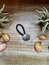Load image into Gallery viewer, Sterling Silver Hair Tie – Small Stamped Concho
