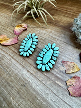 Load image into Gallery viewer, Mint Concho Large Clay Stud Earrings
