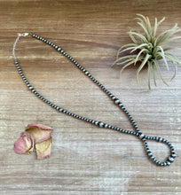 Load image into Gallery viewer, 17 inch graduated Sterling Silver Pearls necklace hoop
