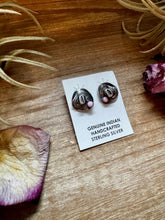 Load image into Gallery viewer, Mini Cowboy Hat Stud Earrings with Pink Conch
