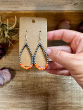 Load image into Gallery viewer, Orange Spiny Oyster Earrings – Sterling Silver Pearls
