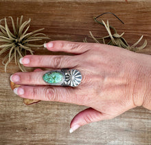 Load image into Gallery viewer, Green Turquoise Concho Ring – Size 9 – Navajo Handmade by Boyd Ashley
