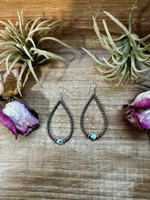 Load image into Gallery viewer, Golden Hill Turquoise Teardrop Earrings – Sterling Silver
