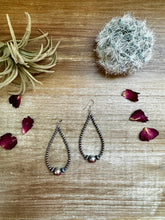 Load image into Gallery viewer, 3 mm Sterling Silver Pearls earrings teardrop with 10 mm
