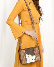Load image into Gallery viewer, Tooled/cowhide crossbody
